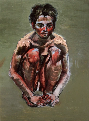 Crouching girl