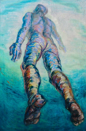 Man under water