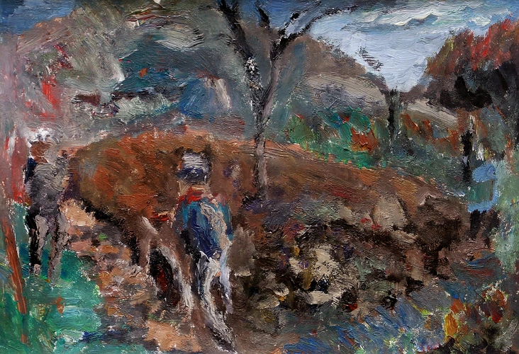 Plowing the potato field in Kajňa