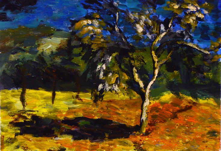 Plum tree in summer in Kajňa
