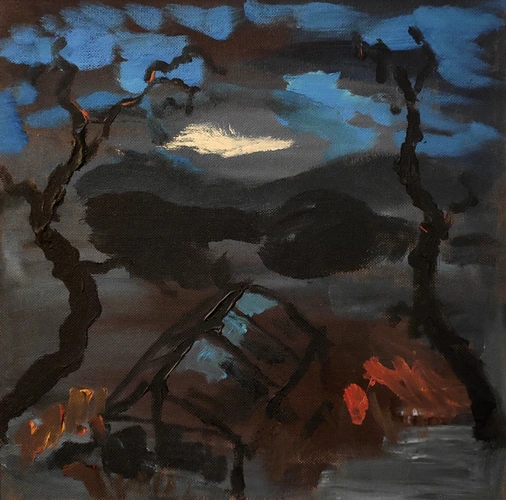 Winter evening on the hill of gardens