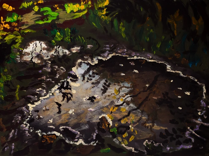 A puddle by the river Hron