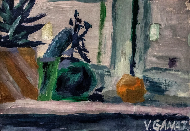 Flowerpots at the evening