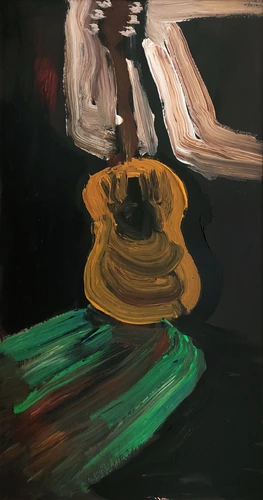 Guitar on green